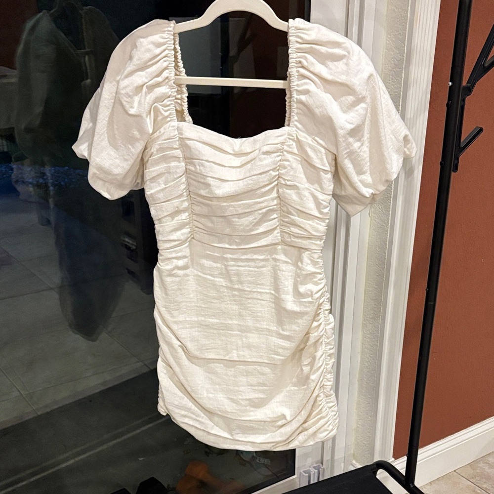 Meshki Cream Puff Sleeve Dress